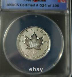 Canada Maple Leaf. 9999 Silver Fractional 5pc. Set Pulsating 2021 25th Anniv