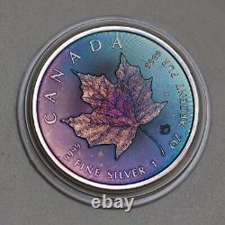 Canada Maple leaf 1 oz toning Silver coin Toned by Gump NO. 20230615 07