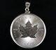 Coin Pendant 2023 1 Oz Silver Canada Maple Leaf Coin Edge Sterling Silver Bezel