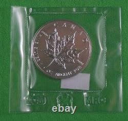 Five 1 OZ 1989.9999 Pure Silver Maple Leaf Coins Sealed