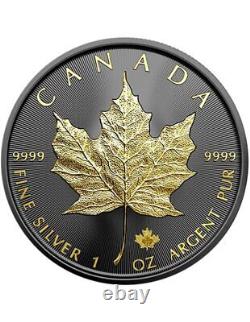 GOLD BLACK EMPIRE EDITION Maple Leaf 1 Oz Silver Coin 5$ Canada 2023