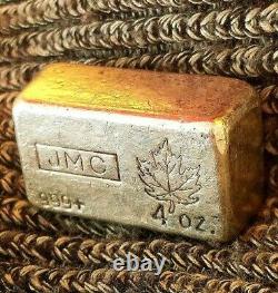 JMC (4 oz.)JOHNSON MATTHEY CANADA 999+ Fine Silver Maple Leaf Bar
