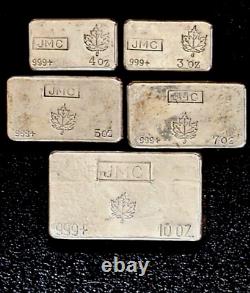 Johnson Matthey Canada JMC 999+ 1965 Silver Maple Leaf Bars Complete by Guardian