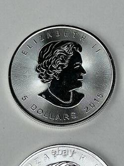 Lot Of 4 2015 Canada Elizabeth II 5 Dollar Silver Maple Leaf Uncirculated