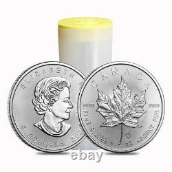 Lot of 100 2021 1 oz Canadian Silver Maple Leaf. 9999 Fine $5 Coin BU