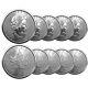 Lot Of 10 2021 1 Oz Canadian Maple Leaf Silver Bu Coin