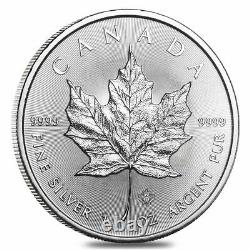 Lot of 10 2021 1 oz Canadian Silver Maple Leaf. 9999 Fine $5 Coin BU