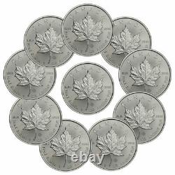 Lot of 10 2022 Canada 1 oz Silver Maple Leaf $5 Coins GEM BU SKU66243 PRESALE