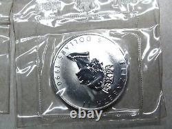 Lot of 10 Sealed 1990 Canadian silver Maple Leaf 1 oz Rounds Coin Canada C24