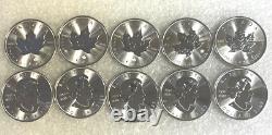 Lot of 10 Silver 2023 Canada 1 oz. 9999 Silver Maple Leaf $5 Coins