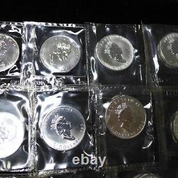 Lot of (14) 1988-2001 Canada $5 Maple Leaf 1oz. 9999 Silver Coins Sealed