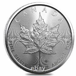 Lot of 200 2022 1 oz Canadian Silver Maple Leaf. 9999 Fine $5 Coin BU 8 Roll