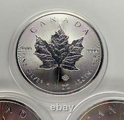 Lot of 3 Canada. 9999 Silver Maple Leaf Privy Coin 2014 2015 2017 Collection Set