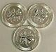 Lot Of 3 Silver 2019 Silver $8 Silver Canadian Maple Leaf 1.5 Oz Bu Coins