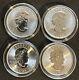 Lot Of 4, 2 2011, 2016 2018 Queen Elizabeth Canada 1 Oz Silver Rounds Maple Leaf