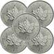 Lot Of 5 2021 1 Oz Canadian. 9999 Silver Maple Leaf Coins Bu In Stock