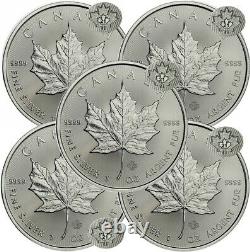 Lot of 5 2021 1 oz Canadian. 9999 Silver Maple Leaf Coins BU IN STOCK