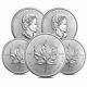 Lot Of 5 2021 1 Oz Canadian Silver Maple Leaf. 9999 Fine $5 Coin Bu