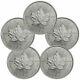 Lot Of 5 2022 Canada 1 Oz Silver Maple Leaf $5 Coins Gem Bu Sku66242 Presale