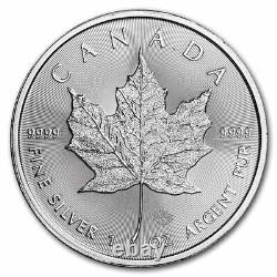 Lot of 5 2022 Canada Maple Leaf 1 oz each 9999 Fine Silver BU 5 Dollars