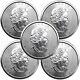Lot Of 5 2023 1 Oz Canadian. 9999 Fine Silver Maple Leaf $5 Coin In Stock