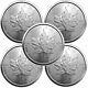 Lot Of 5 2024 1 Oz Canada 9999 Fine Silver Maple Leaf $5 Coin Bu In Stock