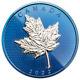Maple Leaf Blue Rhodium 5 Oz Silver Coin 50$ Canada 2022