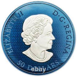 MAPLE LEAF Blue Rhodium 5 Oz Silver Coin 50$ Canada 2022