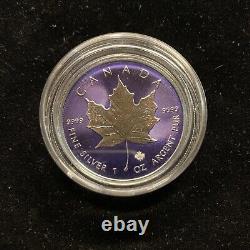MAPLE LEAF Purple 1 Oz Silver Coin 5$ Canada 2021