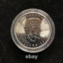 MAPLE LEAF Purple 1 Oz Silver Coin 5$ Canada 2021