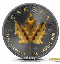 MOSAIC EDITION Ruthenium Maple Leaf 1 Oz Silver Coin 5$ Canada 2021