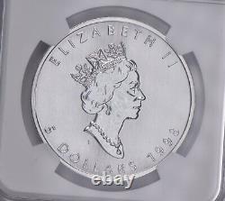 MS69 1998 Canada Silver 5 Dollars Maple Leaf NGC Canada Label