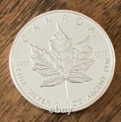 Maple Leaf 5 Dollar Silver Coin (2009) Argent Pur Fine Silver (10) Coins Total
