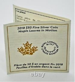 Maple Leaves in Motion 2018 Canada $50 Pure Silver Coin