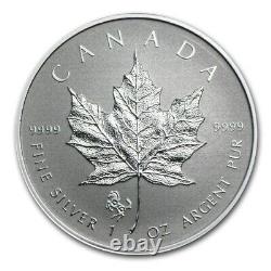 Mint Tube of 25 x 2014 Canada 1 oz Silver Maple Leaf Horse Privy (Reverse Proof)