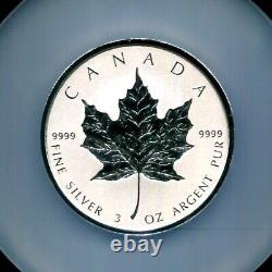 NGC-PF70 2018 Incuse Reverse Proof Canada 3-Ounce. 9999 Silver Maple Leaf WithCOA