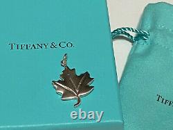RARE DISCONTINUED Tiffany & Co. Canada Maple Leaf. 925 Silver Charm BRAND NEW