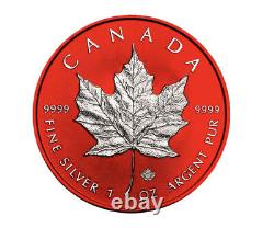 RED SPACE MAPLE LEAF 1 Oz Silver Coin 5$ Canada 2022 (preorder July Available)