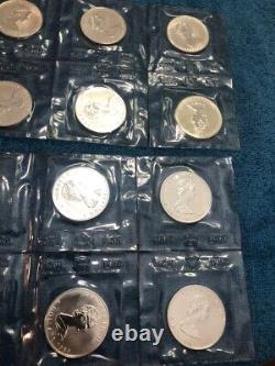 ROLL of 20 BU $5 1989 Canada. 9999 silver MAPLE LEAF coins. (all still sealed)