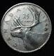 Rare 1947 Coin Error Canada Silver Quarter Maple Leaf Touches The 7