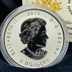 Rare 2016 Canada Silver Maple Leaf Anaheim Ana Poppy Privy Reverse Proof $5 Coin