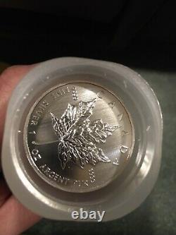 Roll Of 25 Coins 2013 canadian silver maple leaf
