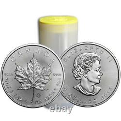 Roll of 20 2015 1 oz Canadian Silver Maple Leaf. 9999 Fine $5 Coin BU 20 oz