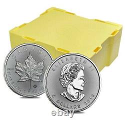 Roll of 20 2016 1 oz Canadian Silver Maple Leaf. 9999 Fine $5 Coin BU