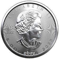 Roll of 25 2023 1 oz Canada 9999 Fine Silver Maple Leaf $5 Coin BU In Stock