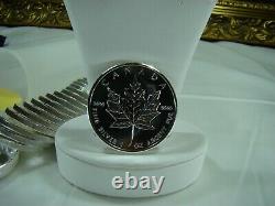 Roll of 25 Silver 2009 Canadian 1 Oz Maple Leaf Bullion. 9999 BU Coins