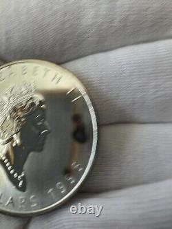 Silver 1996 Maple Leaf In Capsule Rare Mintage. 9999 Canada Canadian