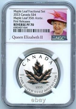 Silver 2023 Canada $4 Maple 1/2 oz 35th Anniversary NGC Reverse PF70