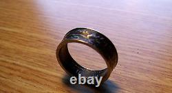 Silver Canada Coin Ring Antique Maple Leaf Design Black Silver Size 12