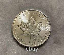 Tube 2019 Queen Elizabeth Canada Maple Leaf Fine Silver 1 oz Coins-Uncirculated